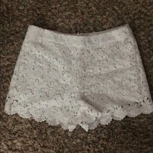 White flower printed shorts